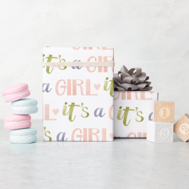 Det är en tjej Ny babypresentpapper Presentpapper (Baby Shower)