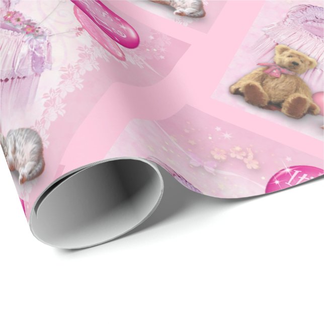 Det är en tjej! presentpapper (Rullad Hörn)