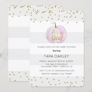 Det är en tjej Pumpa Glitter Baby Shower Inbjudan