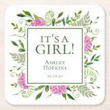 Det är en tjej Rosa Hydrangeas Tjej Bebis Baby Sho