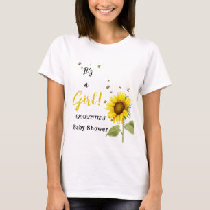Det är en tjej! Solros med fjärilsfamilj T Shirt