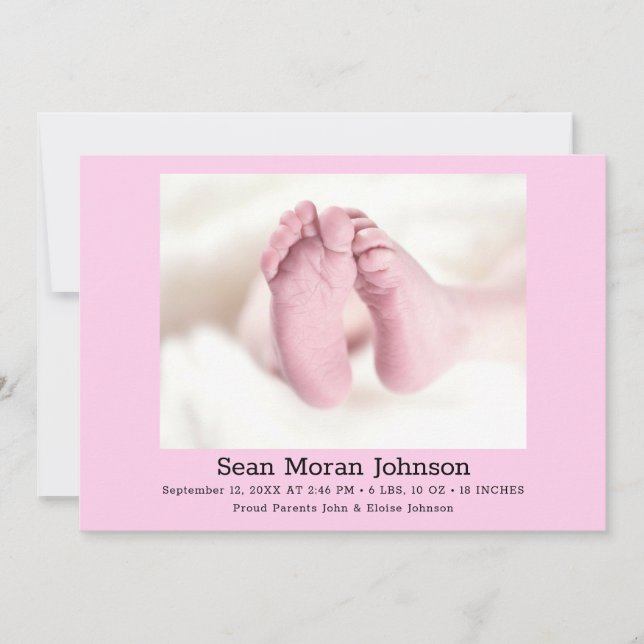 Det är en tjej som Stork Birth Anouncement Inbjudningar (Framsida)