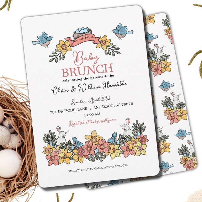 Det är en tjej Springtime Brunch Baby Shower Inbjudningar (Skapare uppladdad)