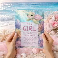 Det är en tjej Under havet Sköldpadda Flicka Babyf