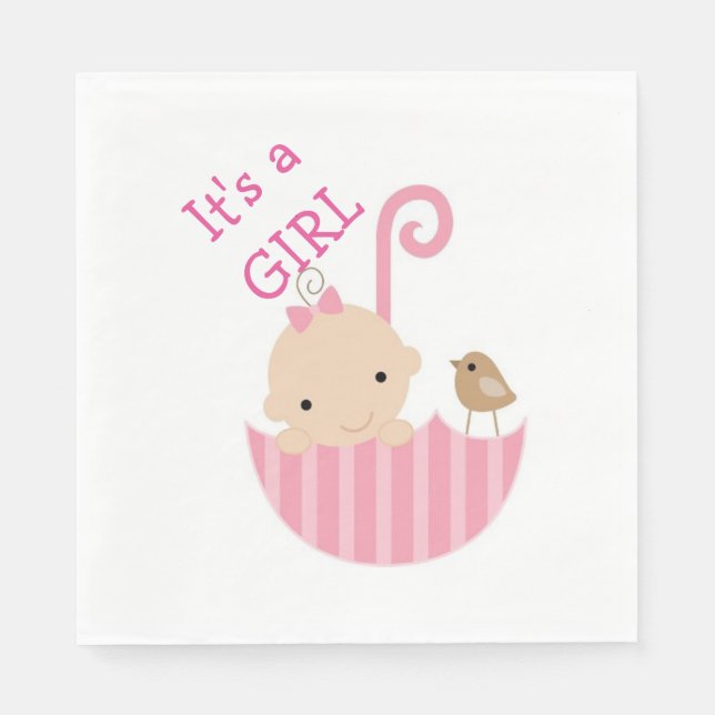 Det är en tjej/vit standardsluncheon Napkin Pappersservett (Framsidan)