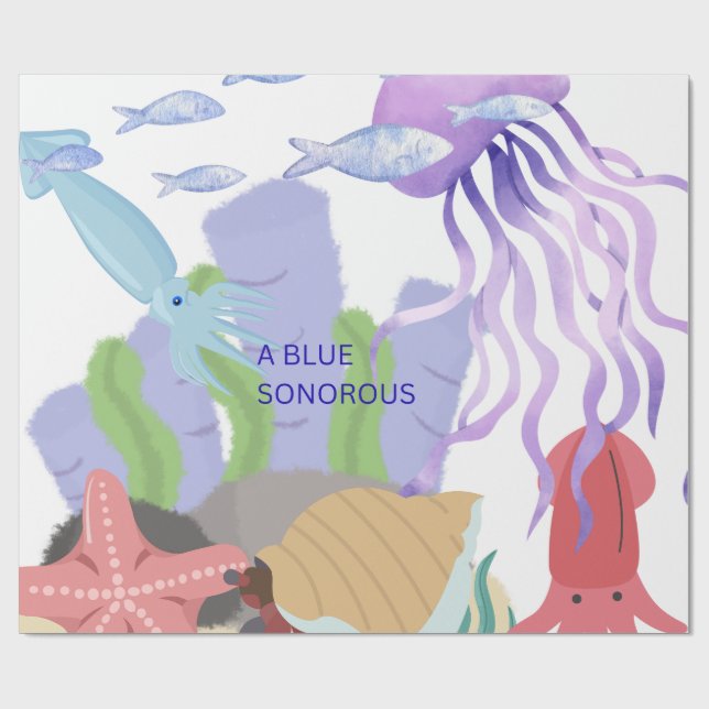 det är en total oceanvibes skildring presentpapper (Platt)