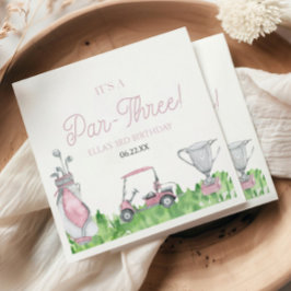 Det är en tre-Rosa Golf 3:e födelsedagen Party Pappersservett