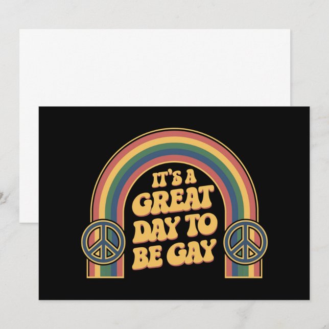 Det är en Underbar dag att vara HBT-Pridets månads Inbjudningar (Fram/baksida)