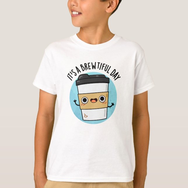 Det är en underbar dag, en fin kaffepun t shirt (Framsida)