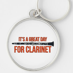 Det är en Underbar dag för Clarinet Rund Silverfärgad Nyckelring