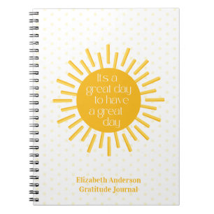 Det är en Underbar dag Sol Gratitude Journal Anteckningsbok
