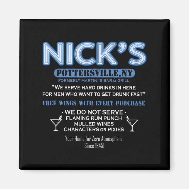 Det är en underbar livstid Nicks Bar George Bailey Magnet (Framsidan)