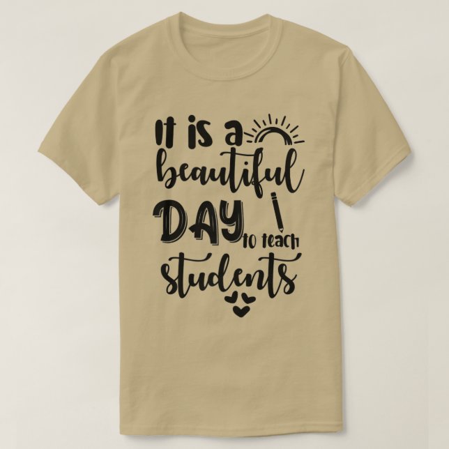 Det är en vacker dag för att lära sig Retro Teache T Shirt (Design framsida)