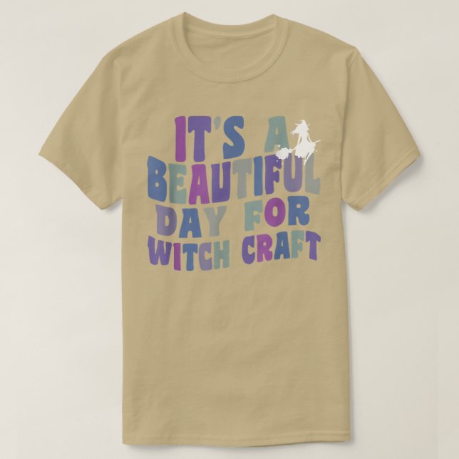 Det är en vacker dag för "Witchcraft Retro Witch" T Shirt (Design framsida)
