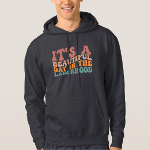 Det är en vacker dag i huvan för arbete, arbetare hoodie