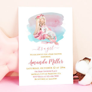 Det är en vacker flicka Ballerina Baby Shower Inbjudningar