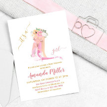 Det är en vacker flicka Ballerina Baby Shower Invi