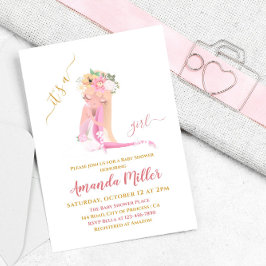 Det är en vacker flicka Ballerina Baby Shower Invi Inbjudningar