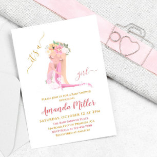 Det är en vacker flicka Ballerina Baby Shower Invi Inbjudningar