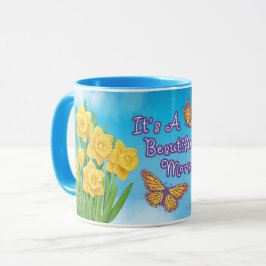 Det är en vacker morgon Vår Blommigt Mugg