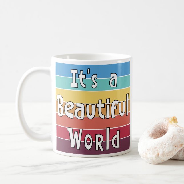 Det är en vacker värld kaffemugg (Med munk)