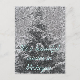 Det är en vacker vinter i Michigan Vykort