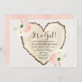 Det är en valentines av rustik blommigt  hjärtdusc inbjudningar