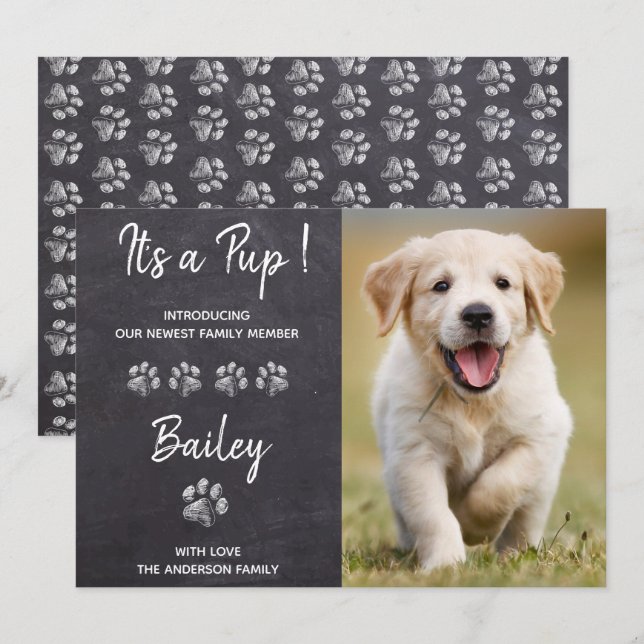 Det är en Valp Puppy Hund New Pet Meddelande (Fram/baksida)