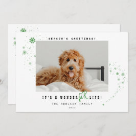 Det är en WonderFUR Life Pet Photo-jul-Helgdag Julkort