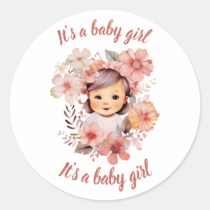 Det är ett baby-annonsetikett runt klistermärke