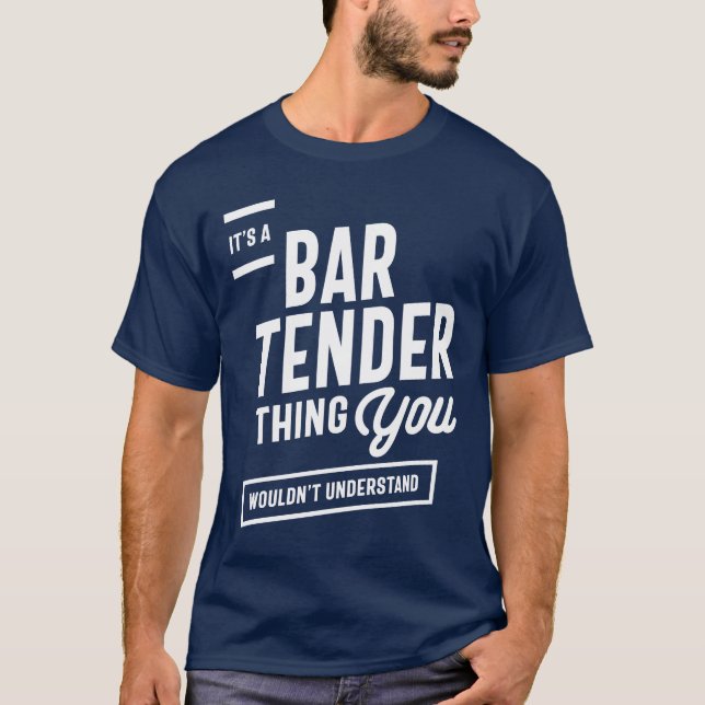 Det är ett Bartender-Sak-jobb med titeln Gift T Shirt (Framsida)