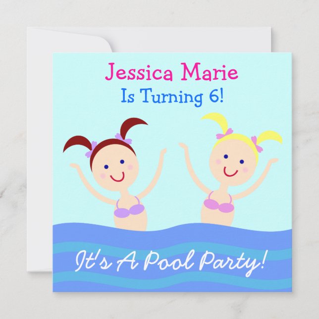 Det är ett bassängparty! inbjudningar (Framsida)