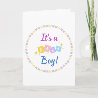 Det är ett Boy Blue Baby Birth-meddelande Kort