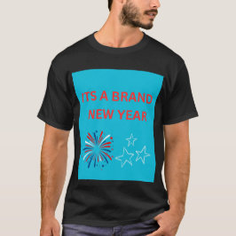 Det är ett brand new year fyrverkerier herr svart t shirt