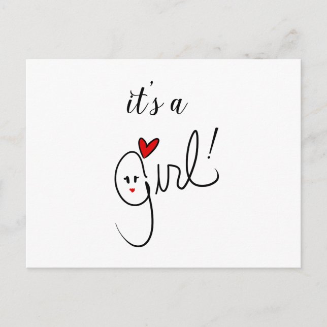 Det är ett flicka postkort meddelande vykort (Framsida)