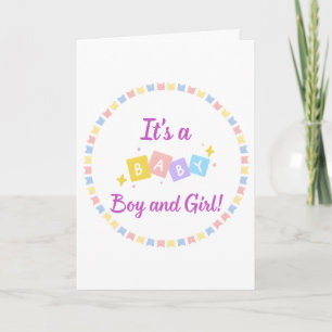 Det är ett födelsemeddelande för Twillingarna Pojk Kort