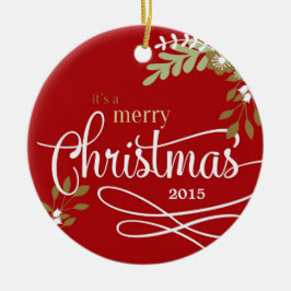 Det är ett foto/namn i God jul-anpassningsbarna Julgransprydnad Keramik