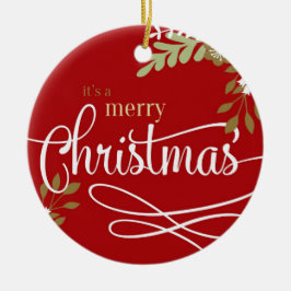 Det är ett foto på God jul anpassningsbar/år Julgransprydnad Keramik