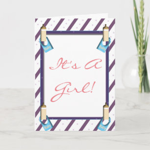 Det är ett gratulationskort för flickor kort