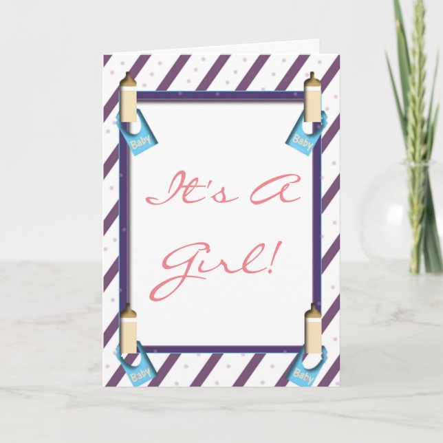 Det är ett gratulationskort för flickor kort (Framsida)