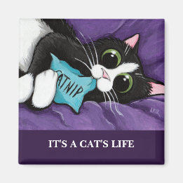 Det är ett kattliv | Anpassningsbar Cat Art Magnet