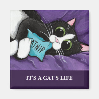 Det är ett kattliv | Anpassningsbar Cat Art Magnet