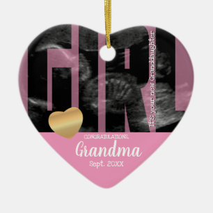 Det är ett meddelande från flicka - Sonogram med D Julgransprydnad Keramik