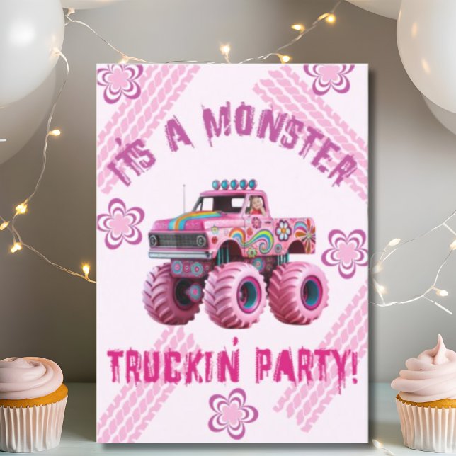Det är ett Monster Truckin'Party Anpassningsbar Ph Inbjudningar (Skapare uppladdad)