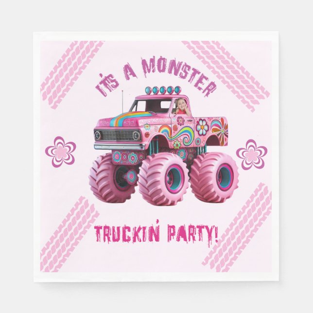 Det är ett Monster Truckin'Party Anpassningsbar Ph Pappersservett (Framsidan)