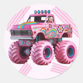 Det är ett Monster Truckin'Party Anpassningsbar Ph Runt Klistermärke