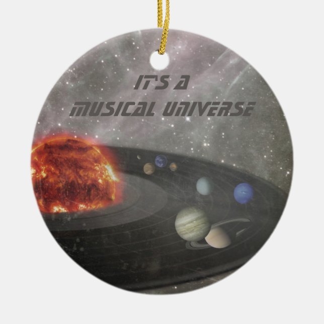 Det är ett musikaliskt universum julgransprydnad keramik (Framsidan)