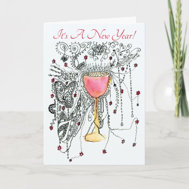 Det är ett nyårs anpassningsbart julkort helgkort (Framsida)