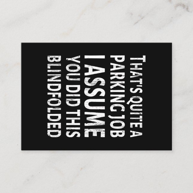 Det är ett parkningsjobb - dålig parsning visitkort (Framsida)