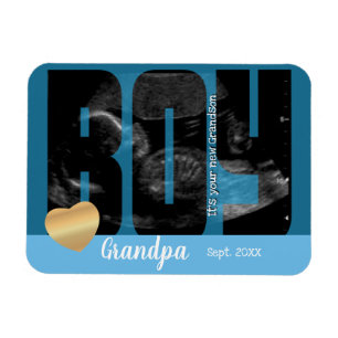 Det är ett pojkmeddelande - Sonogram med DIY Text Magnet